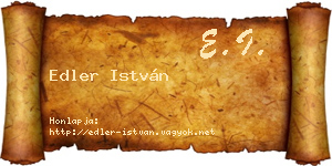 Edler István névjegykártya